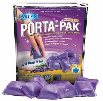 4 X Walex Porta-Pak Drop In 15 Sachet Caravan Lavender Toilet Chemical 042688