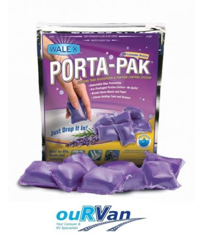 4 X Walex Porta-Pak Drop In 15 Sachet Caravan Lavender Toilet Chemical 042688