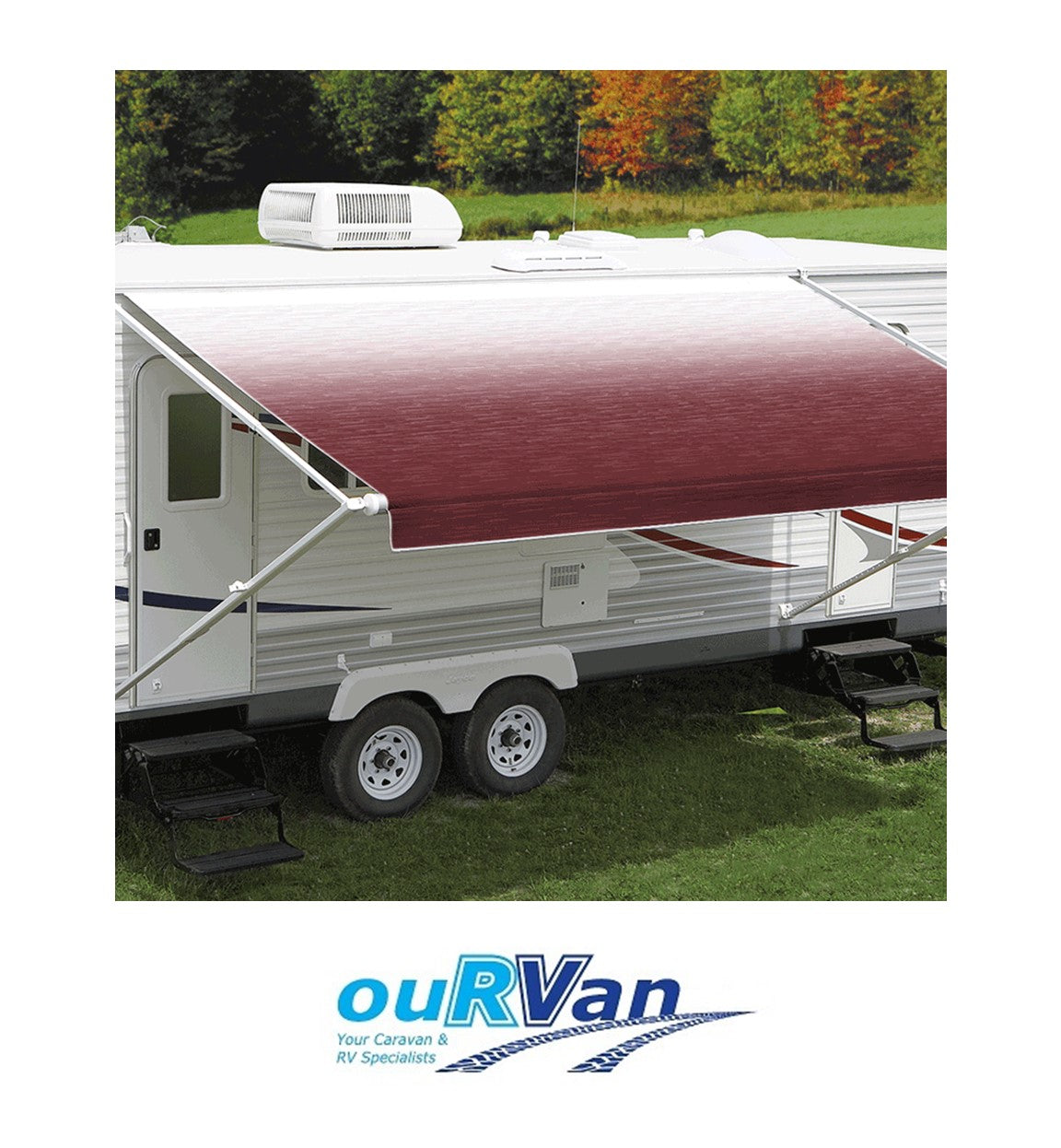 Carefree 15ft Burgundy Shade Fade Roll Out Awning (No Arms). Ff156a00 200-36550