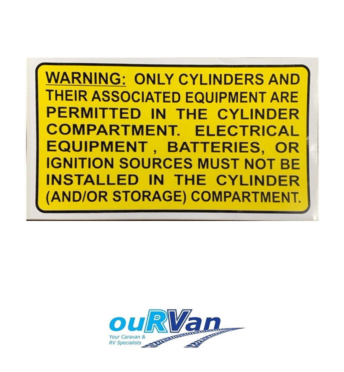 Gas Cylinder Compartment Warning Label