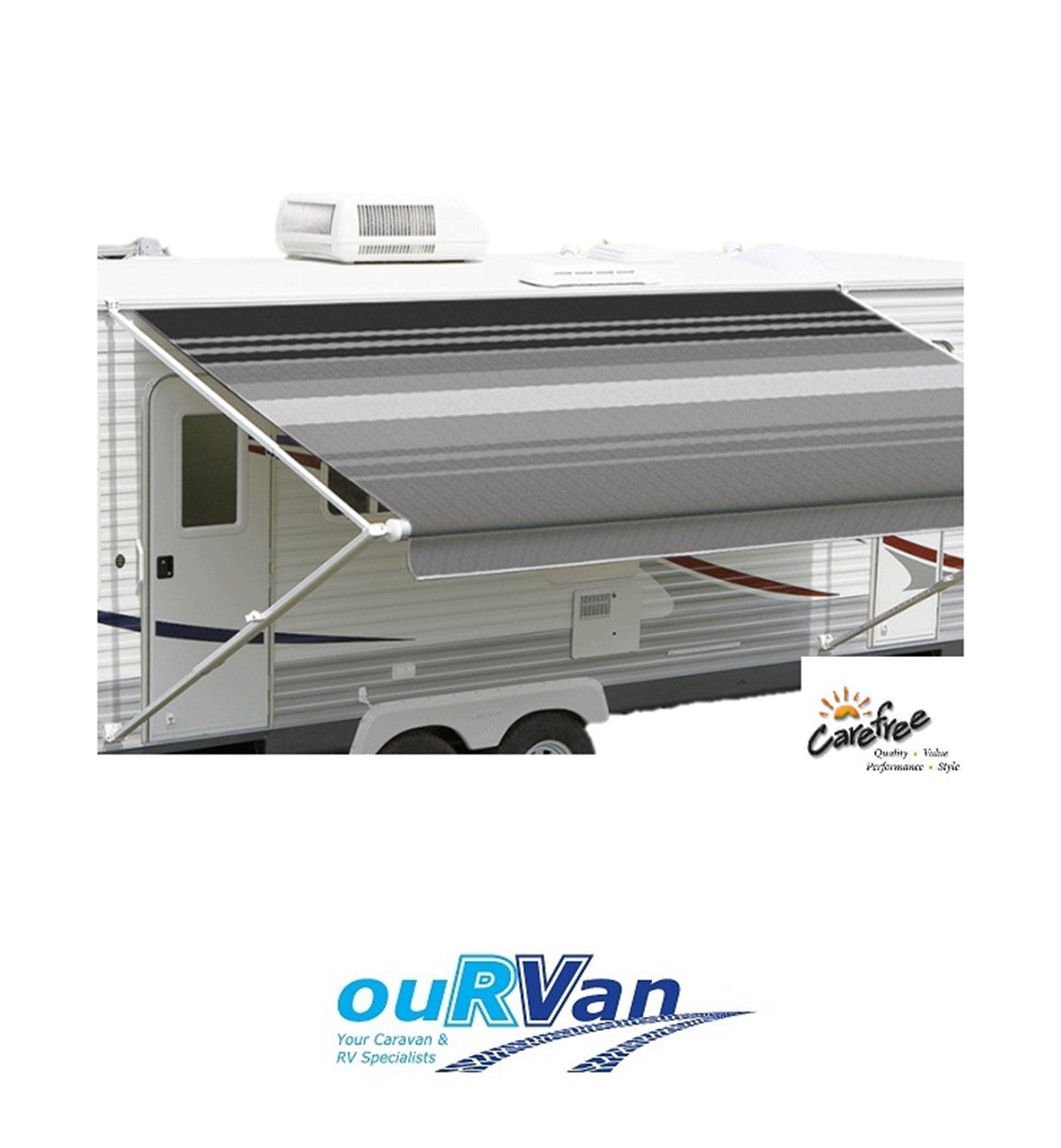 Carefree 17ft Silver Shale Fade Roll Out Awning (No Arms). FF176D00 200-36770