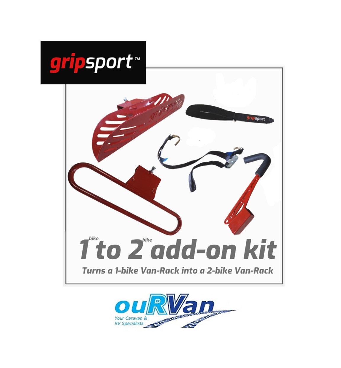GripSport Add-on kit for Van-rack 1 bike to 2 bike GSR221