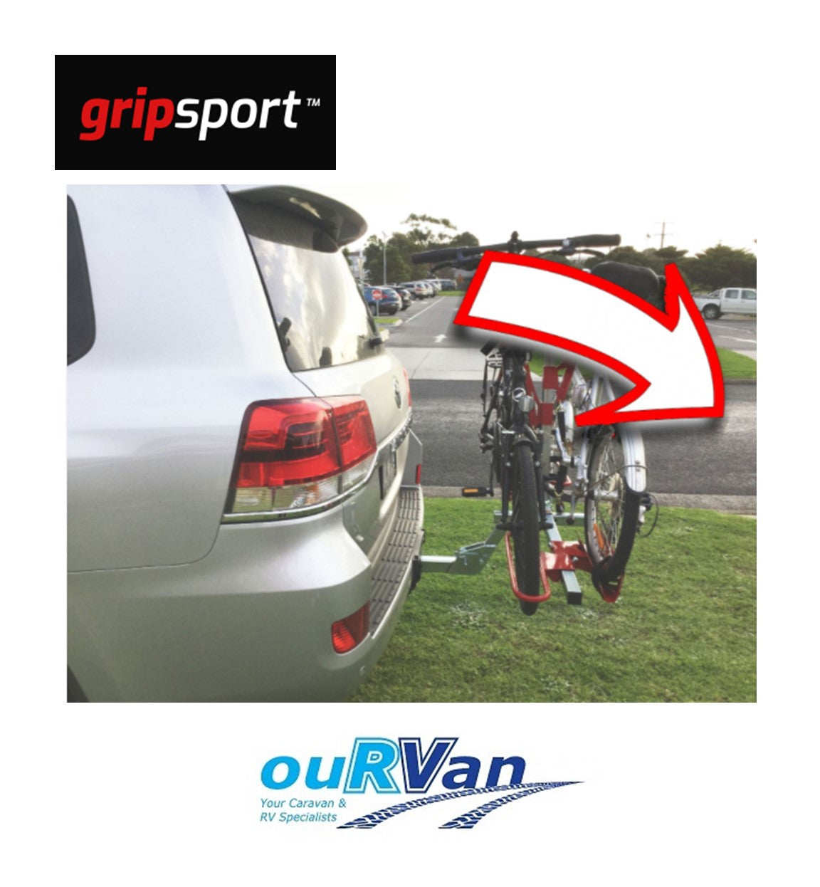 GripSport Tilting Towbar Adapter (for 1-2 bikes)
