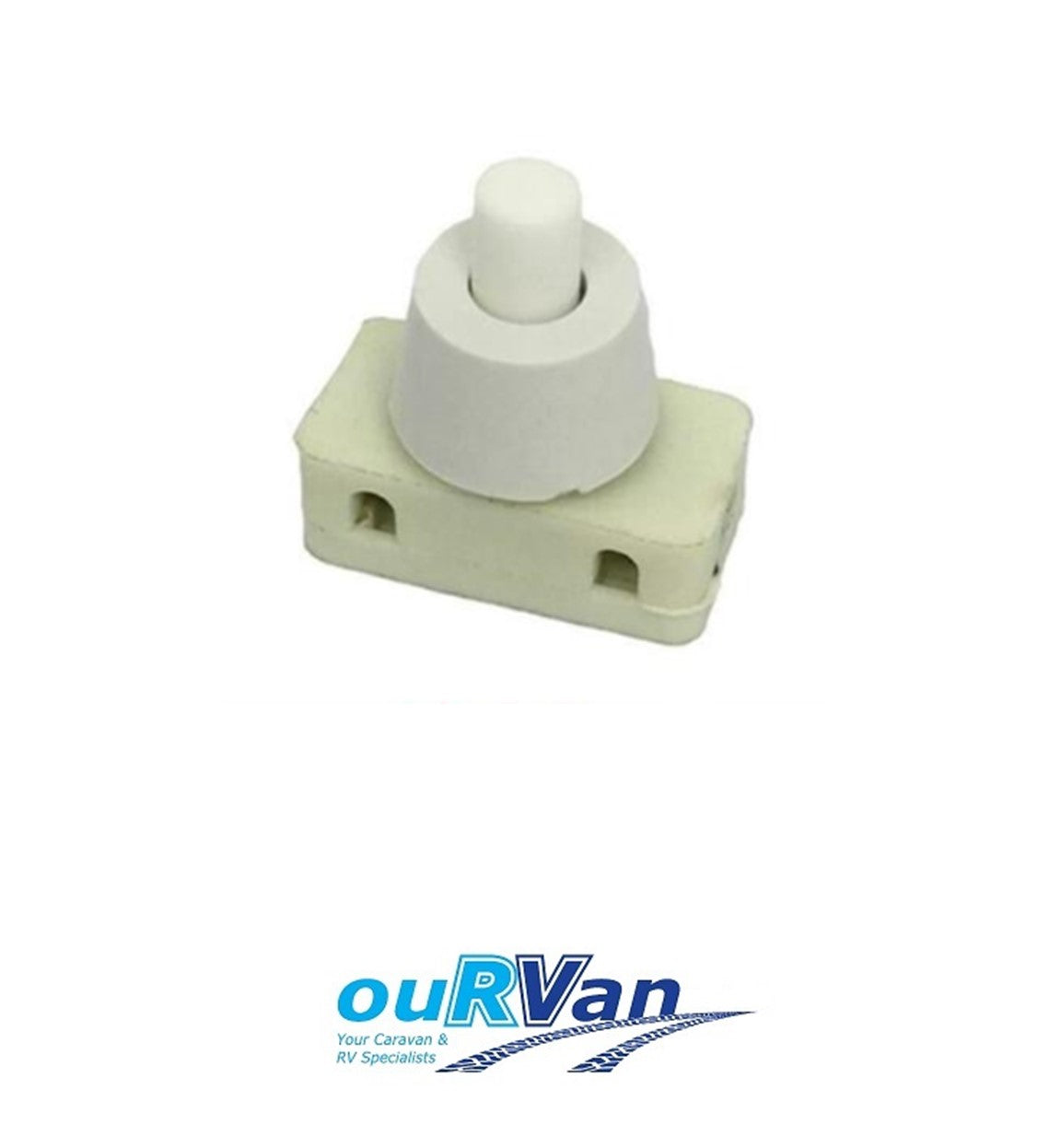 SPST Bedlamp Switch Push Button White Single Pole 240V 2A Caravan RV
