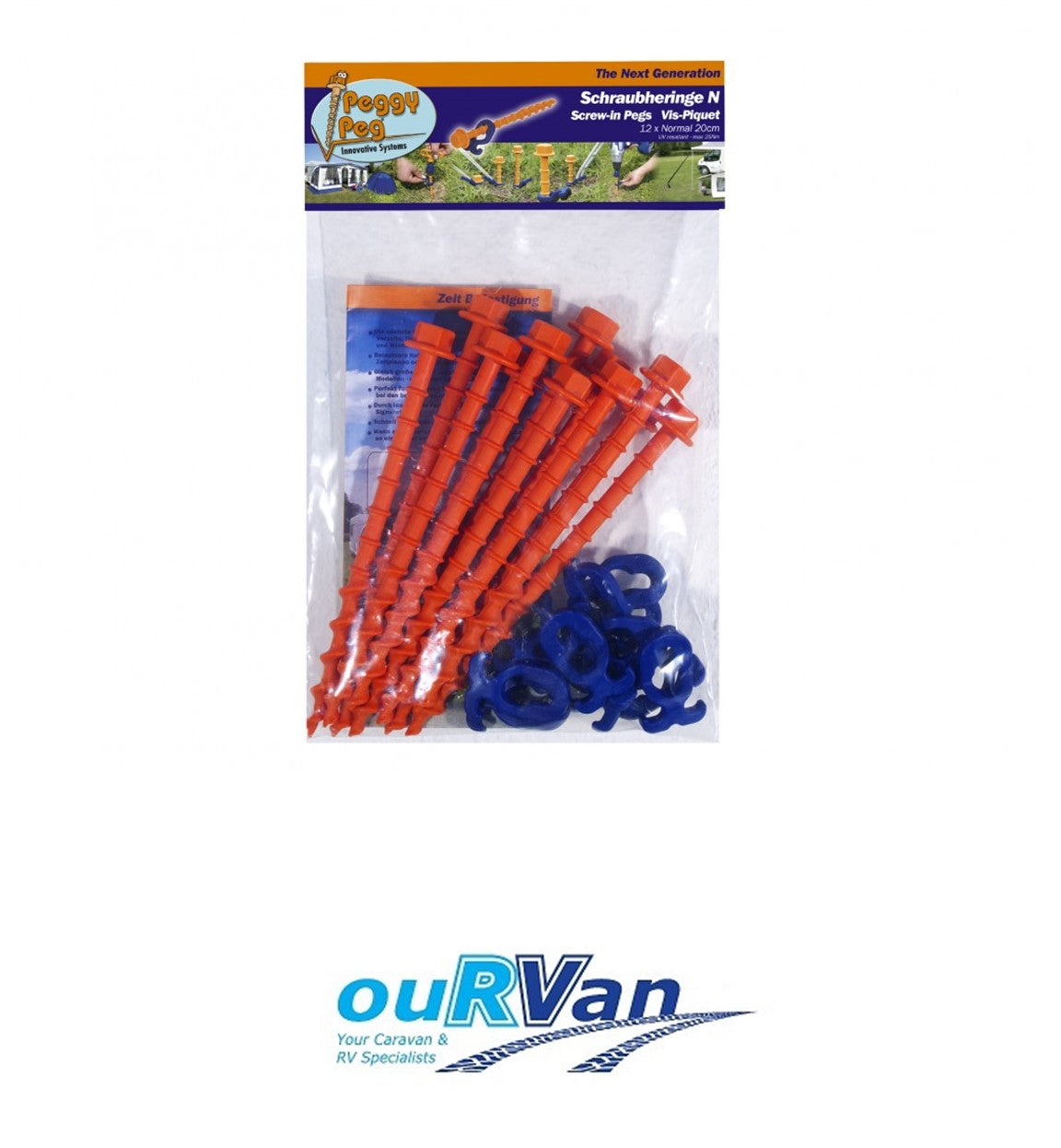 STANDARD PLASTIC SCREW IN PEGGY PEG 12 PACK SUPP02